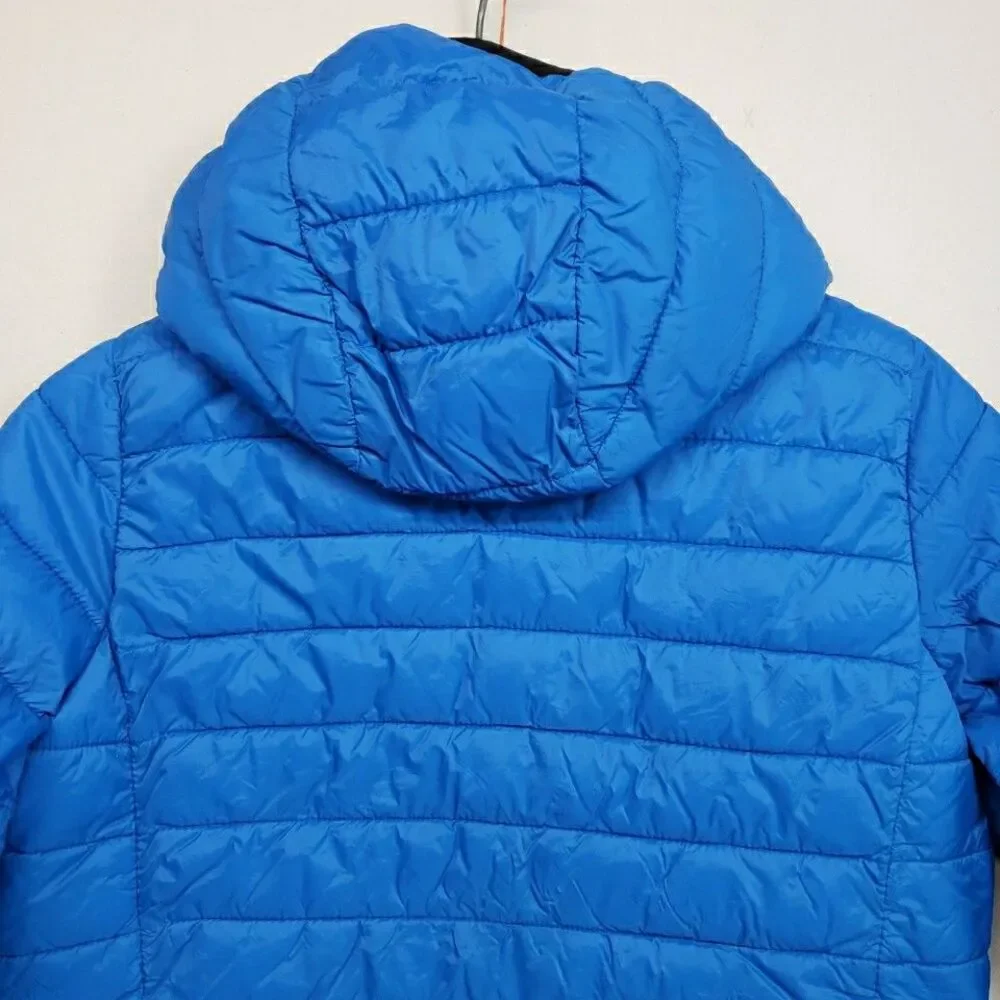 Gap Kids Medium 8 Puffer Jacket Hooded Blue Primaloft Cold Control Lightweight - Picture 6 of 11
